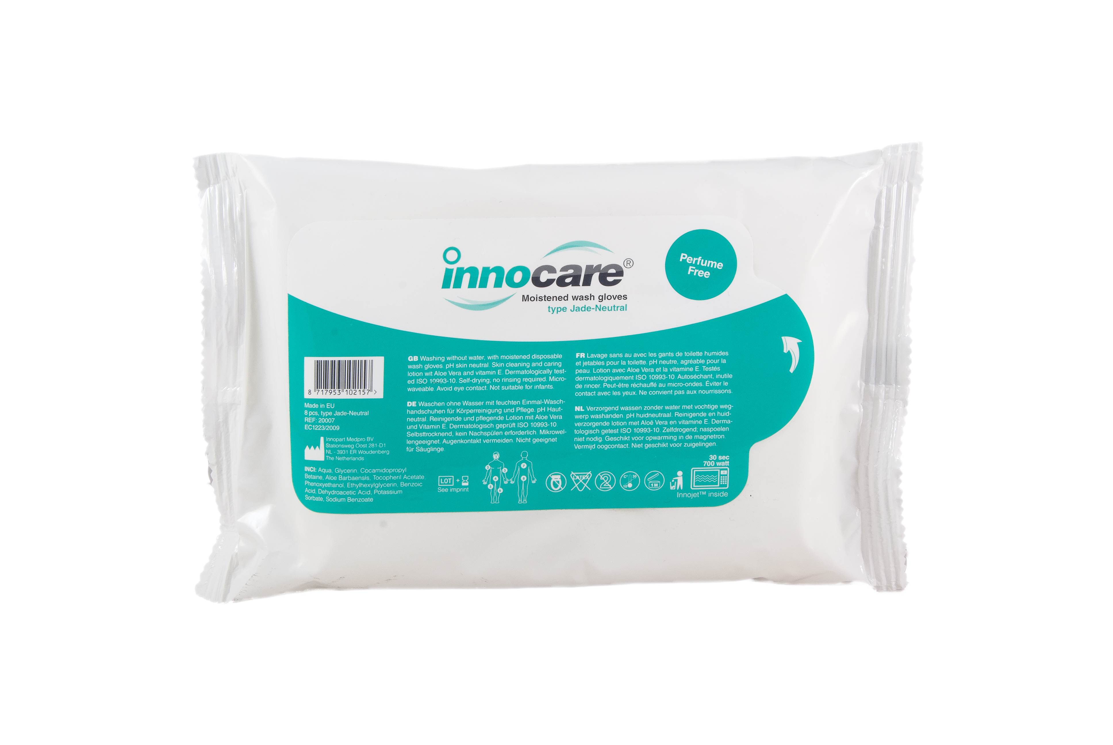 Innocare® feuchte Waschhandschuhe Typ: Jade-neutral