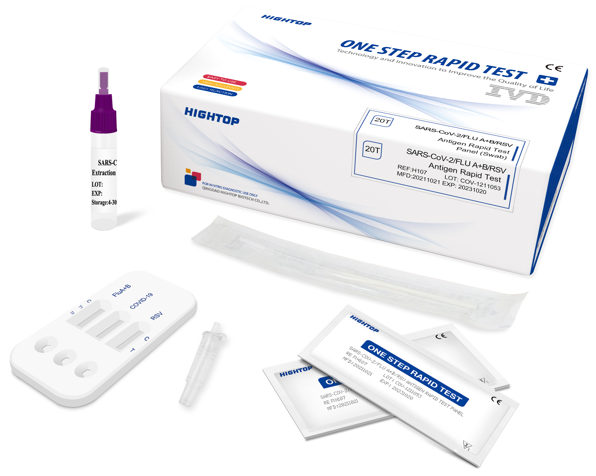 HIGHTOP® SARS-CoV-2/Flu A+B/RSV Antigen Schnelltest