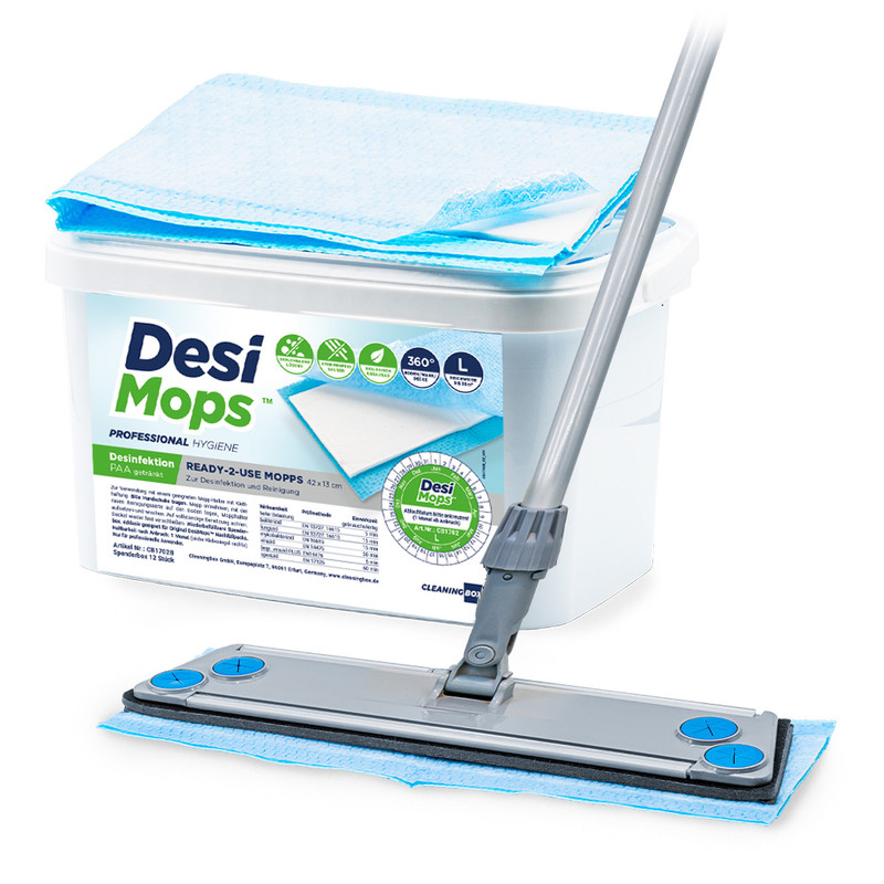 CleaningBox DesiMops L Reichweite 35 m², 42x13 cm, blau, 12er Spenderbox