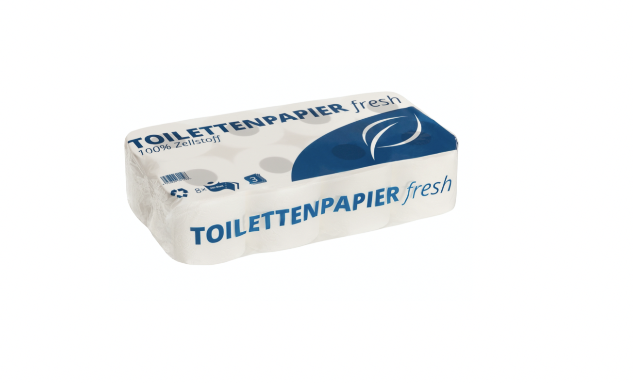 Toilettenpapier Kleinrolle, 72 Rollen, 3-lagig, 250 Blatt, Zellulose